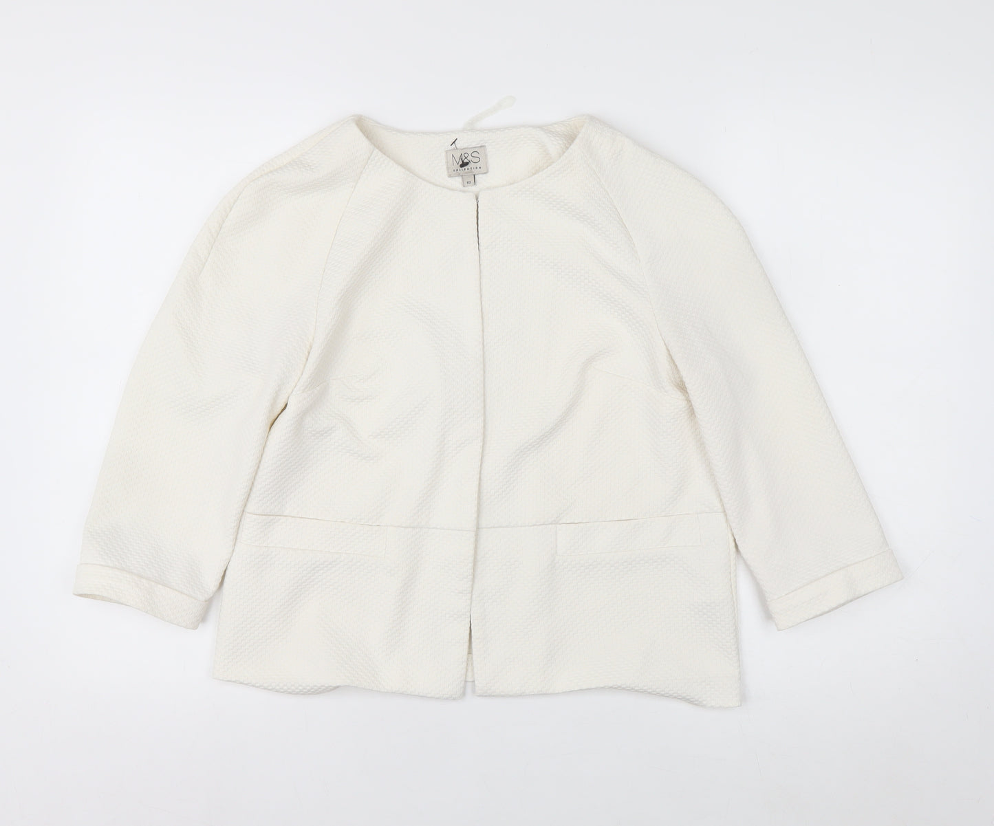 Marks and Spencer Women’s Ivory Textured Blazer Size 10 Regular Fit