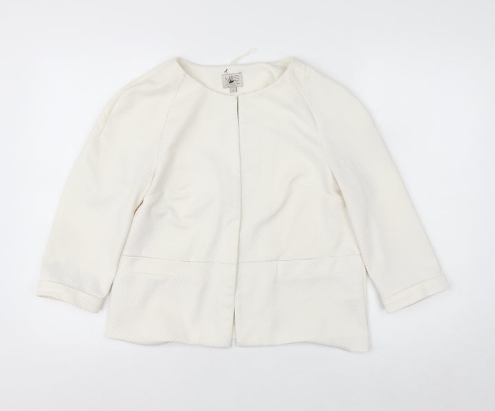 Marks and Spencer Women’s Ivory Textured Blazer Size 10 Regular Fit