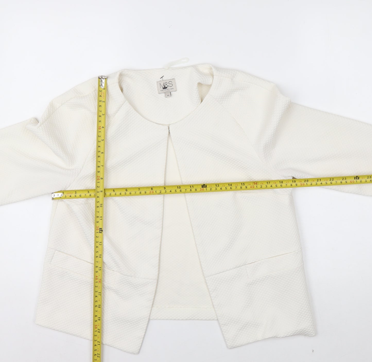 Marks and Spencer Women’s Ivory Textured Blazer Size 10 Regular Fit