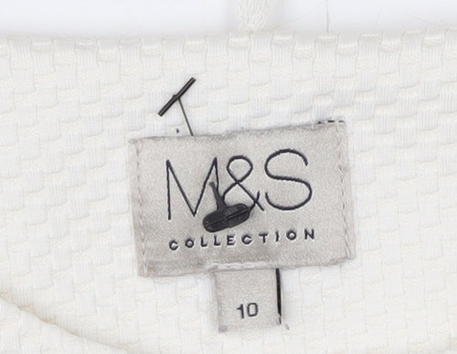 Marks and Spencer Women’s Ivory Textured Blazer Size 10 Regular Fit