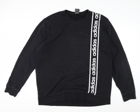 Adidas Men's Black 2XL Pullover Crew Neck Sports Sweatshirt