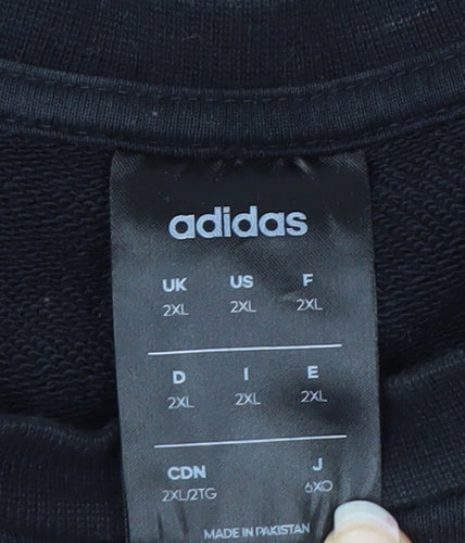 Adidas Men's Black 2XL Pullover Crew Neck Sports Sweatshirt