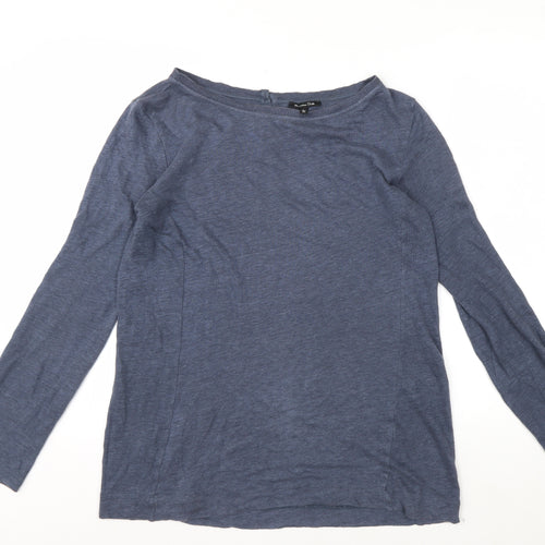 Massimo Dutti Men's Blue Long Sleeve Cotton Casual Top L