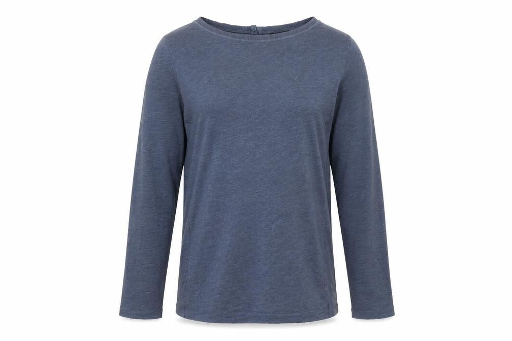 Front view of Massimo Dutti Men's Blue Long Sleeve Cotton Casual Top L