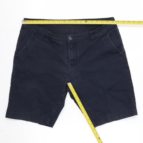 Highlander Men's Blue 34 Chino Shorts Slim Fit Cotton Blend