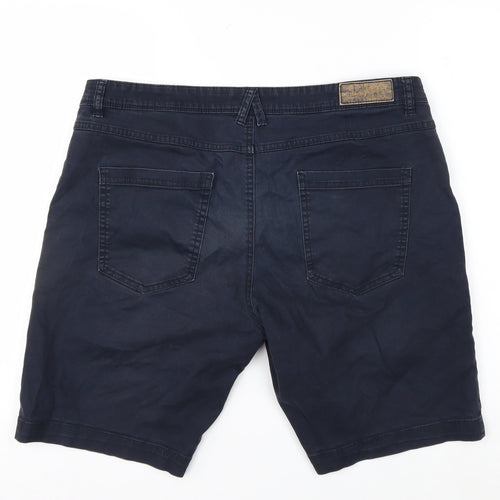 Highlander Men's Blue 34 Chino Shorts Slim Fit Cotton Blend