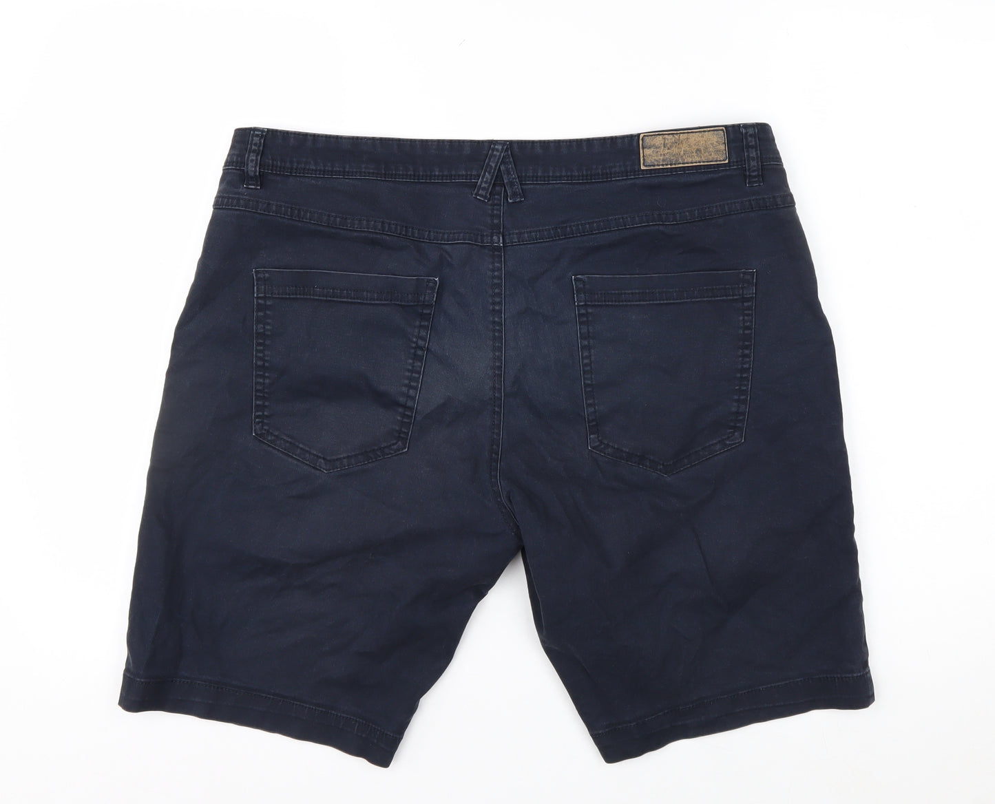 Highlander Men's Blue 34 Chino Shorts Slim Fit Cotton Blend