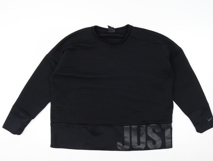 Nike Men's Black Dri-Fit Crew Neck Sports Sweatshirt L