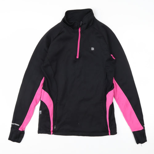 Karrimor Women's Black Pink 1/4 Zip Pullover Running Sweatshirt Size 8