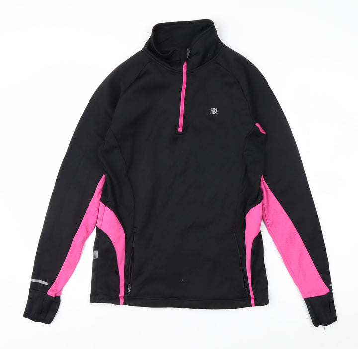 Karrimor Women's Black Pink 1/4 Zip Pullover Running Sweatshirt Size 8