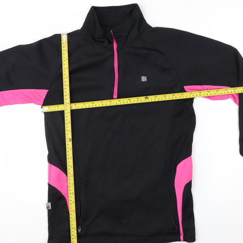 Karrimor Women's Black Pink 1/4 Zip Pullover Running Sweatshirt Size 8