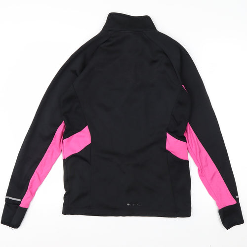 Karrimor Women's Black Pink 1/4 Zip Pullover Running Sweatshirt Size 8