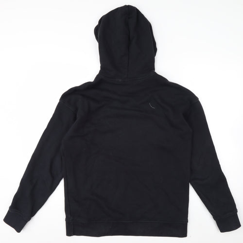 Adidas Womens Black UK 8 Pullover Hoodie Cotton Logo Hooded Sweatshirt