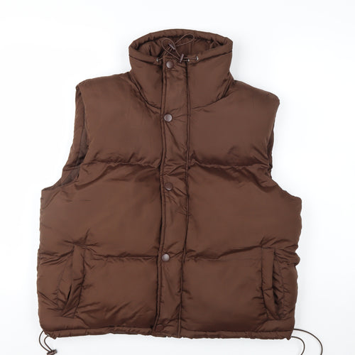 PrettyLittleThing Women Brown Size 6 Puffer Waistcoat Polyester