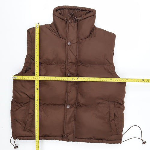 PrettyLittleThing Women Brown Size 6 Puffer Waistcoat Polyester