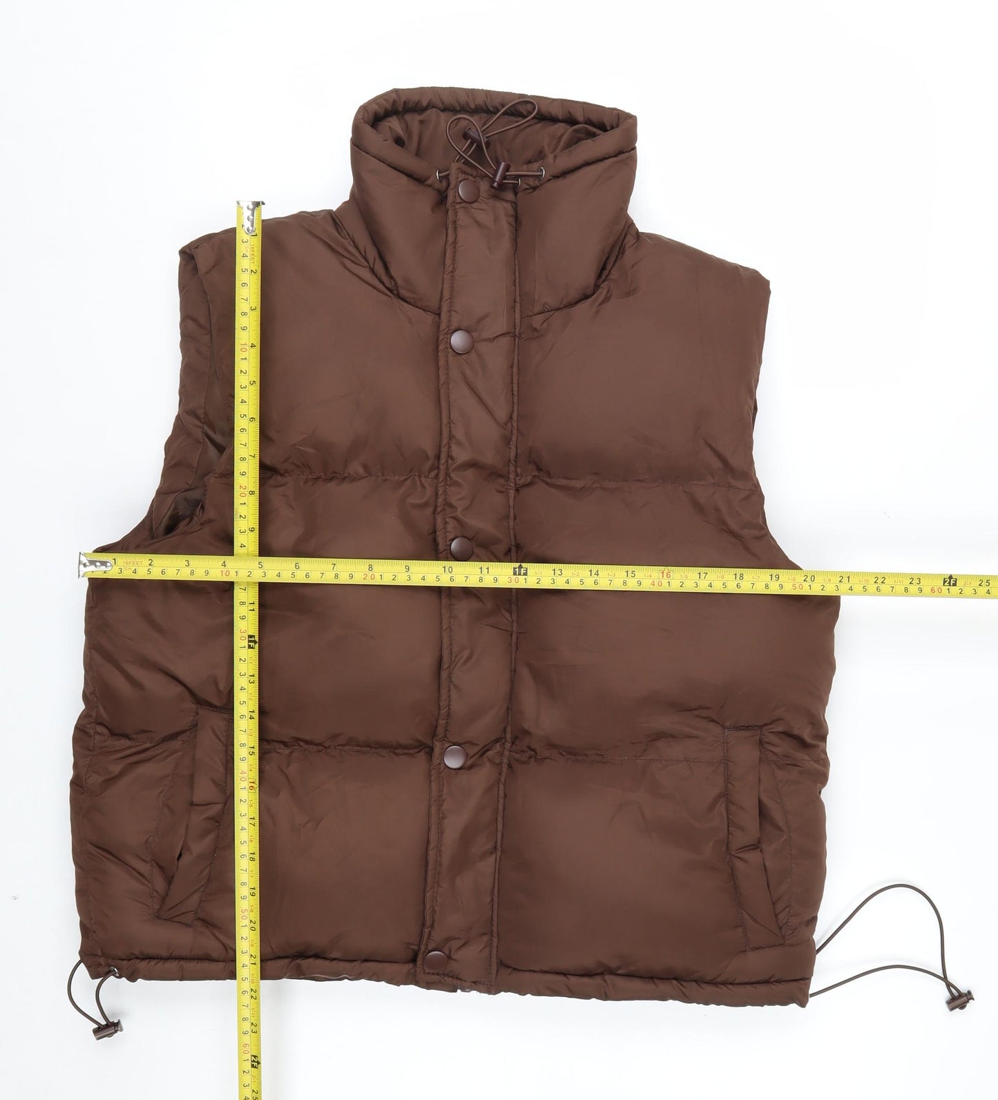 PrettyLittleThing Women Brown Size 6 Puffer Waistcoat Polyester