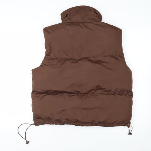 PrettyLittleThing Women Brown Size 6 Puffer Waistcoat Polyester