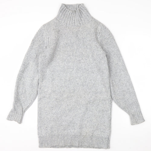ASOS DESIGN Women's Grey Roll Neck Long Sleeve Knit Jumper Size 8