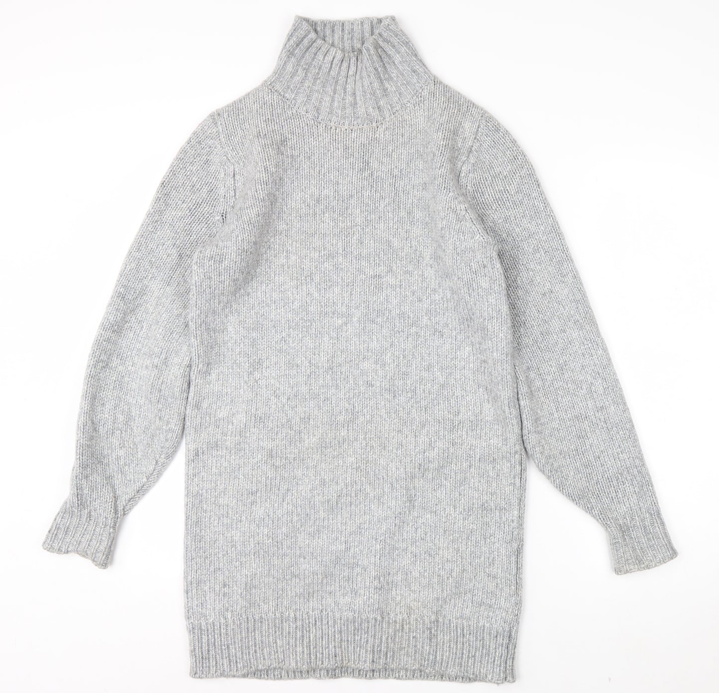 ASOS DESIGN Women's Grey Roll Neck Long Sleeve Knit Jumper Size 8
