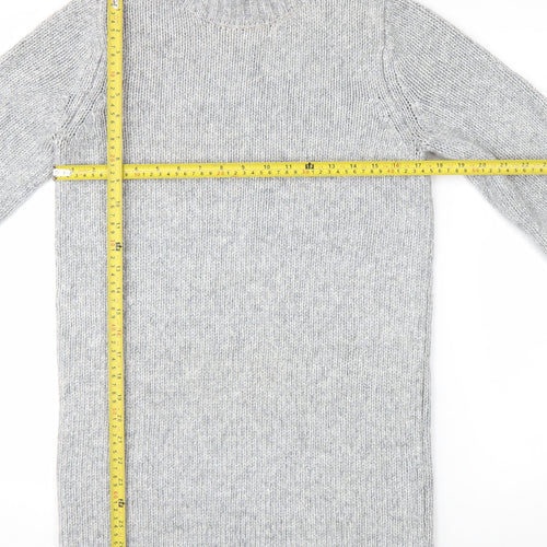 ASOS DESIGN Women's Grey Roll Neck Long Sleeve Knit Jumper Size 8