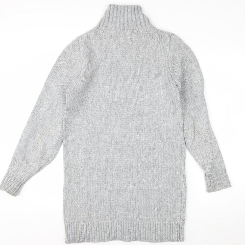 ASOS DESIGN Women's Grey Roll Neck Long Sleeve Knit Jumper Size 8