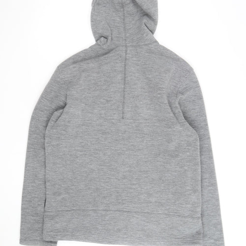 Jack Wolfskin Men Grey Full Zip Hooded Fleece Jacket Size L