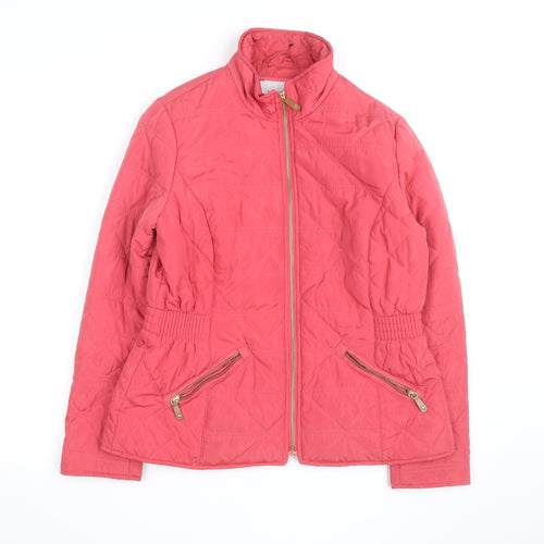 Marks and Spencer Women's Pink Quilted Mid-Length Jacket Size 14