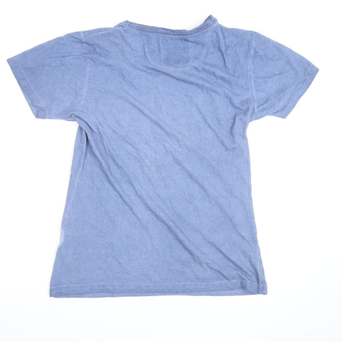 Canadian Peak Women Blue V-Neck Cotton Casual T-Shirt Size 18