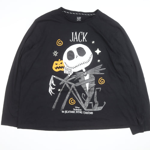 Disney Men's Black Jack Skellington Long Sleeve Halloween Top Size L