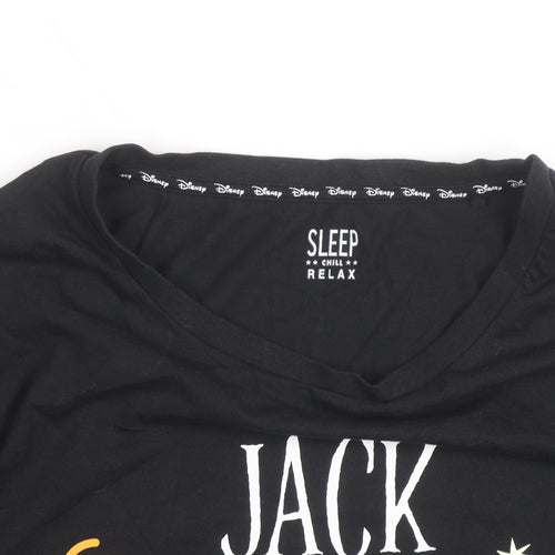 Disney Men's Black Jack Skellington Long Sleeve Halloween Top Size L