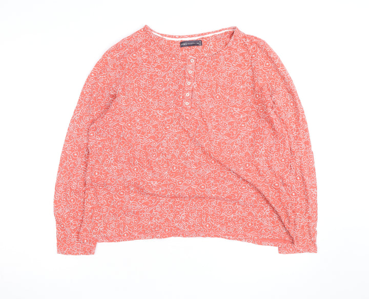Marks and Spencer Women’s Orange Floral Tunic Blouse Size 18