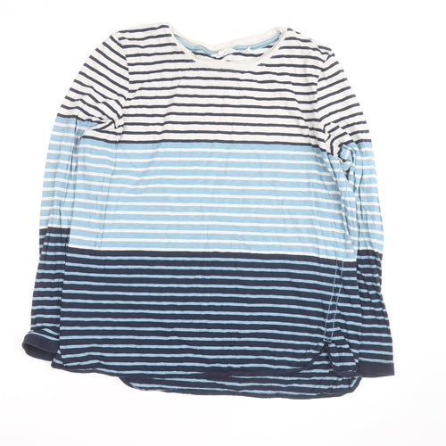 White Stuff Womens Multicoloured Striped Long Sleeve Cotton T-Shirt UK 14