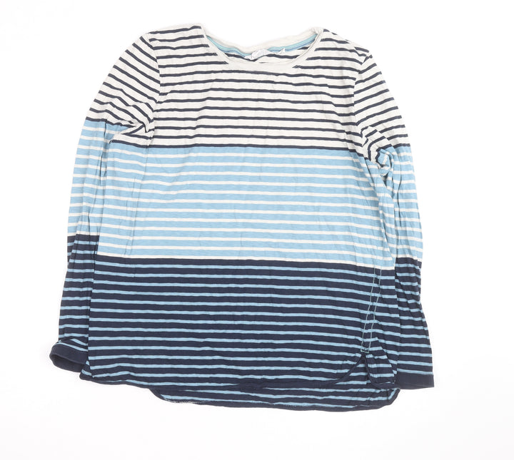White Stuff Womens Multicoloured Striped Long Sleeve Cotton T-Shirt UK 14