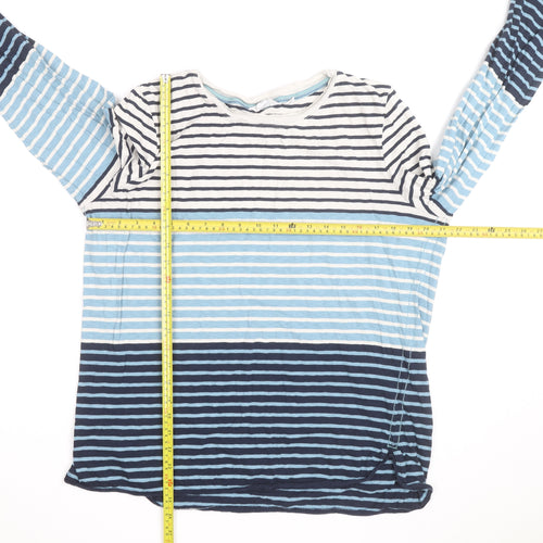 White Stuff Womens Multicoloured Striped Long Sleeve Cotton T-Shirt UK 14