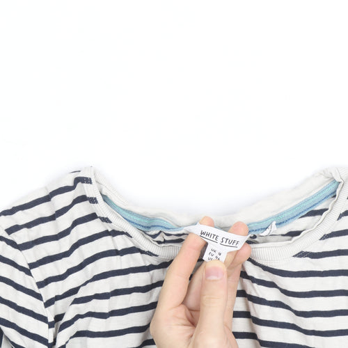 White Stuff Womens Multicoloured Striped Long Sleeve Cotton T-Shirt UK 14