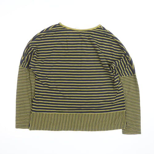 Braintree Womens Green Striped Long Sleeve Cotton T-Shirt Size S