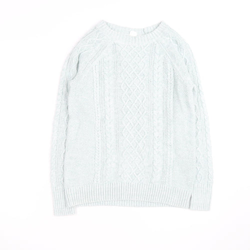 GAP Men’s Blue Cable-Knit Crew Neck Cotton Pullover Jumper M