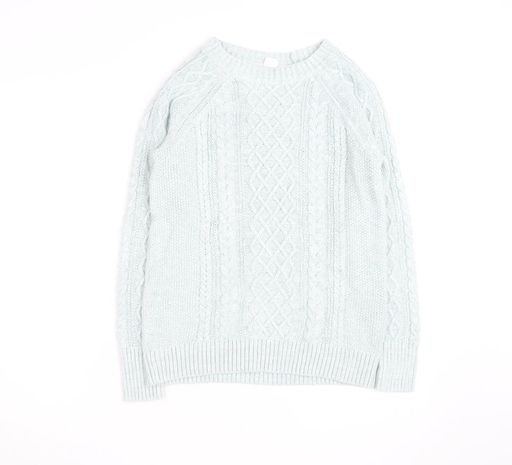 GAP Men’s Blue Cable-Knit Crew Neck Cotton Pullover Jumper M