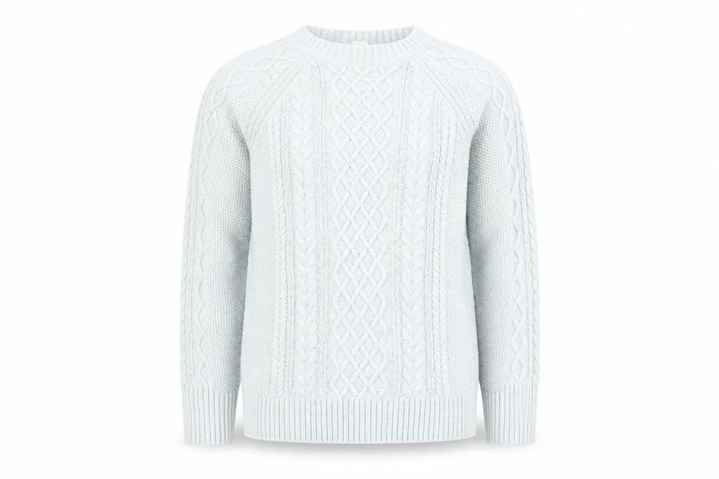 Gap Men’s Blue Cable-Knit Crew Neck Cotton Pullover Jumper M