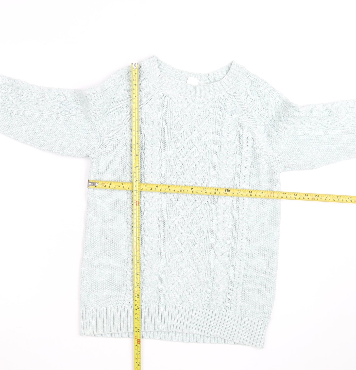 GAP Men’s Blue Cable-Knit Crew Neck Cotton Pullover Jumper M