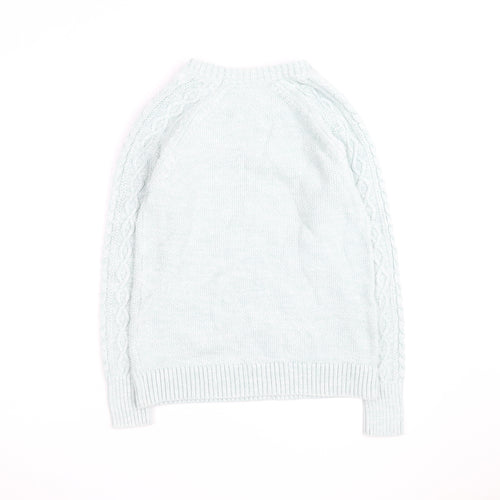 GAP Men’s Blue Cable-Knit Crew Neck Cotton Pullover Jumper M