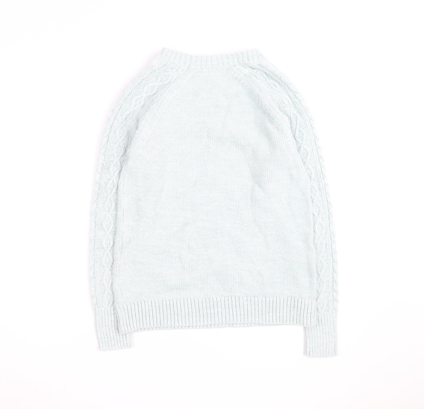 GAP Men’s Blue Cable-Knit Crew Neck Cotton Pullover Jumper M