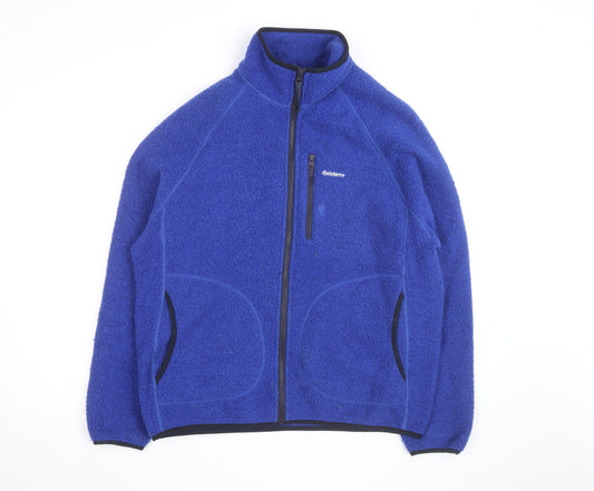 Finisterre Men's Blue Wool Fleece Jacket L Full Zip Outdoor