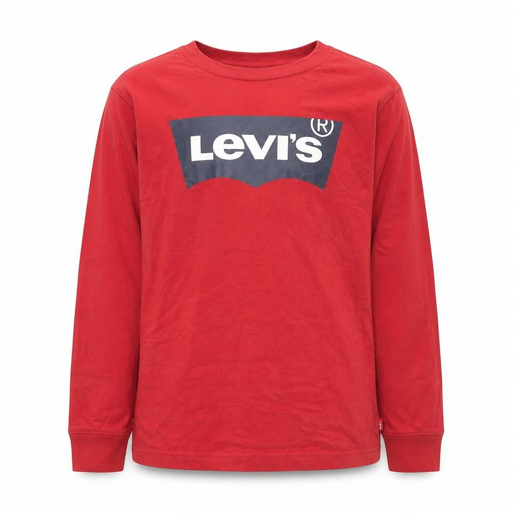 Levi's Boys Red Long Sleeve Logo Cotton T-Shirt 10 Years
