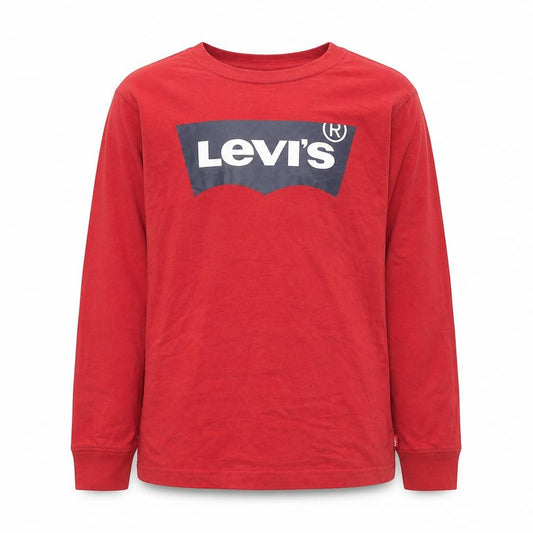 Levi's Boys Red Long Sleeve Logo Cotton T-Shirt 10 Years