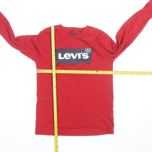 Levi's Boys Red Long Sleeve Logo Cotton T-Shirt 10 Years