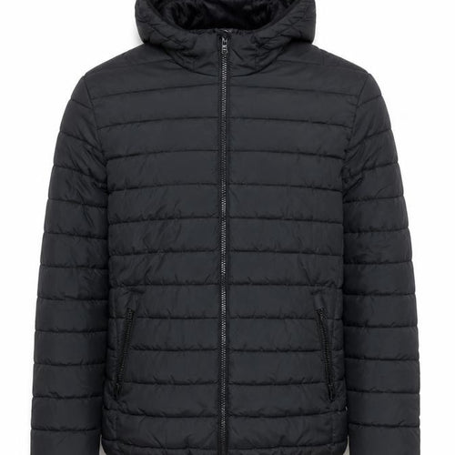 Jack & Jones Men's Black Puffer Jacket Hooded Size S