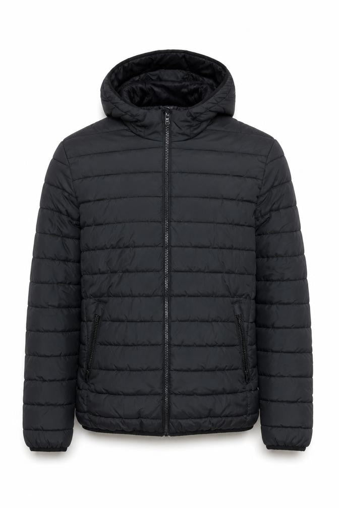 Jack & Jones Men's Black Puffer Jacket Hooded Size S