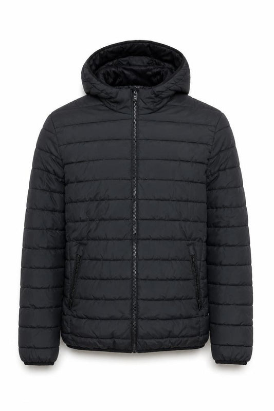 Jack & Jones Men's Black Puffer Jacket Hooded Size S