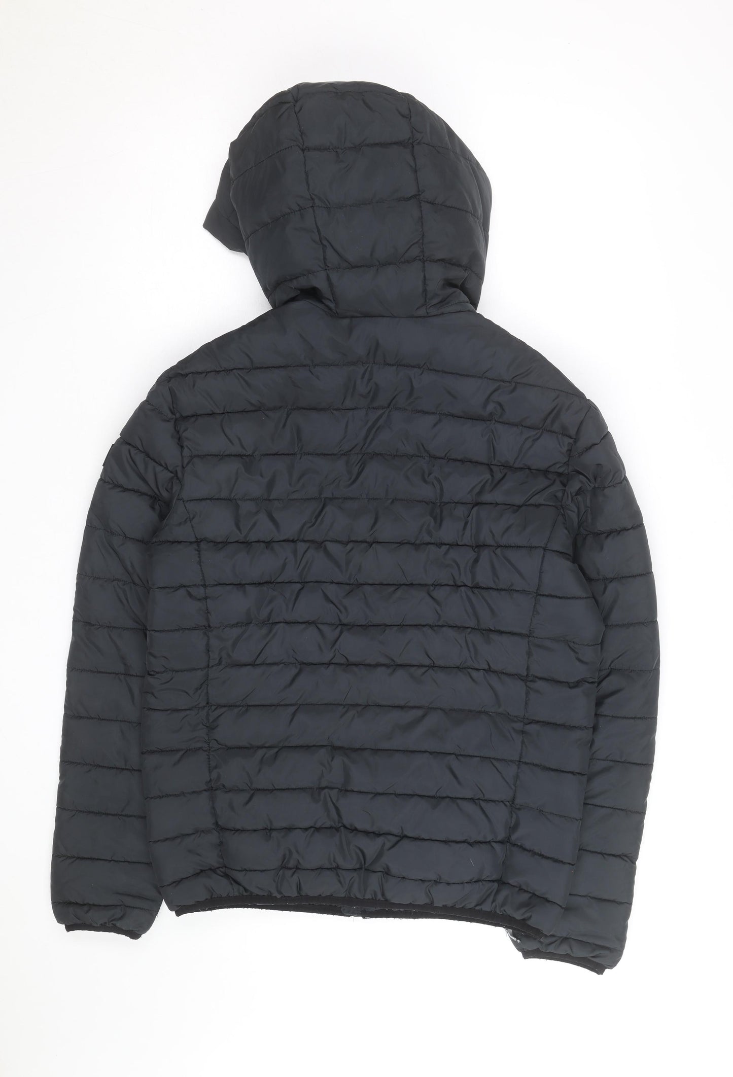 Jack & Jones Men's Black Puffer Jacket Hooded Size S